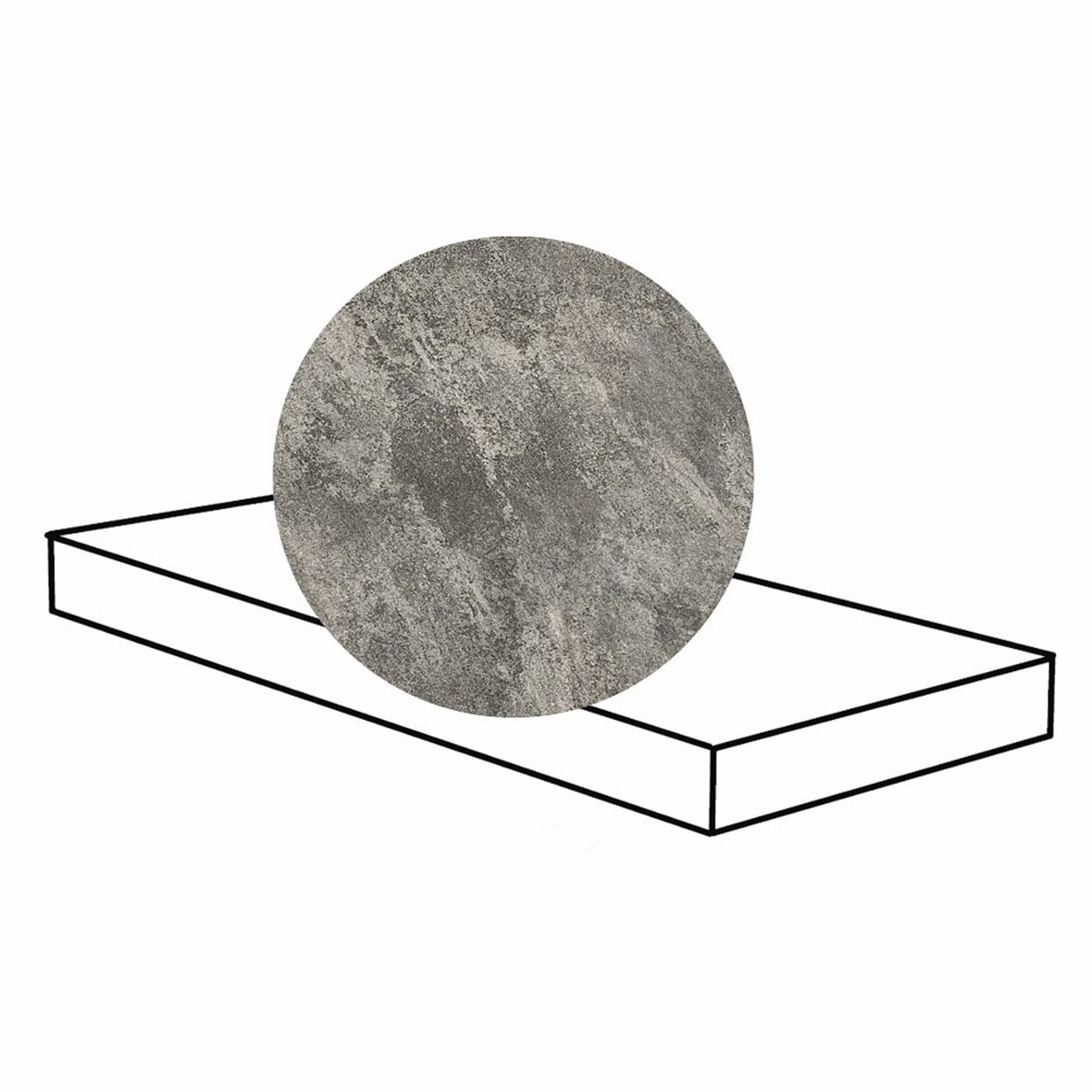 Pukkila Quartziti lasitettu porraslaatta SX 33X120X2 03 Grey tasapintainen matta keskitumma harmaa kivi