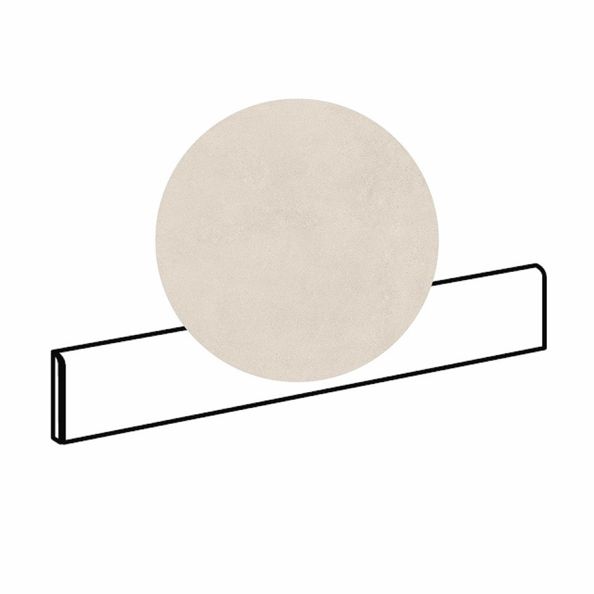 Pukkila Paris lasitettu jalkalista 5X60 01 White tasapintainen matta vaalea valkoinen betoni