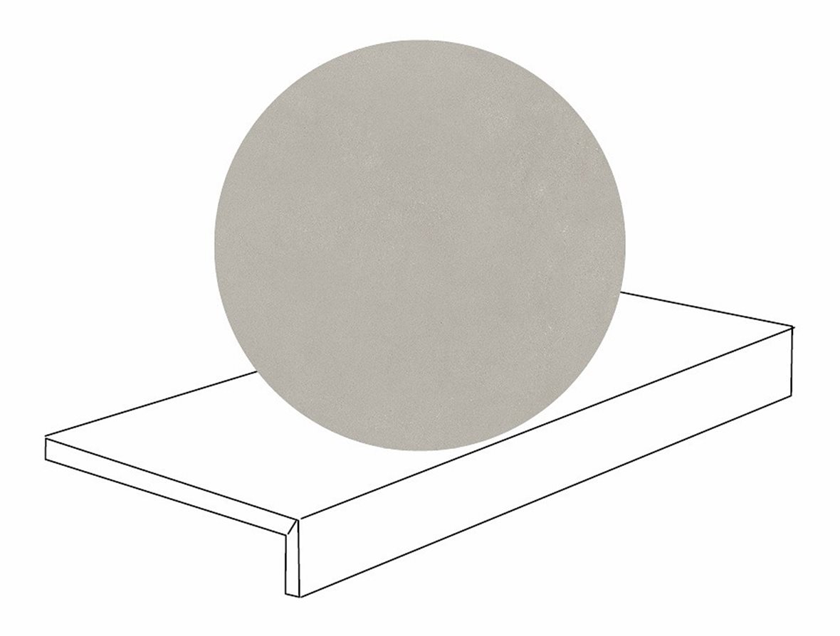 Pukkila Paris lasitettu porraslaatta 20X80X4 04 Grey tasapintainen antislip matta keskitumma harmaa betoni