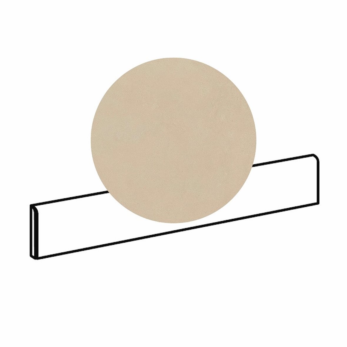 Pukkila Paris lasitettu jalkalista 5X60 02 Beige tasapintainen matta keskitumma beige betoni