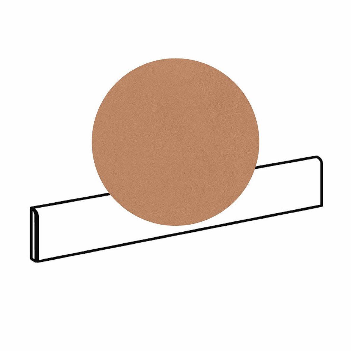 Pukkila Paris lasitettu jalkalista 5X60 03 Terra tasapintainen matta keskitumma ruskea betoni