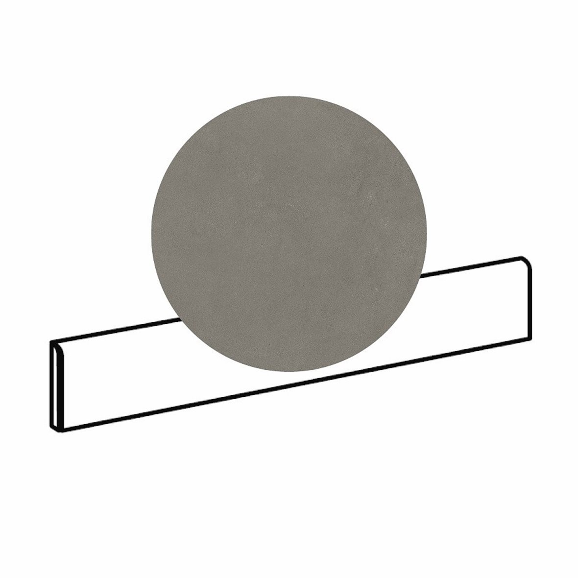 Pukkila Paris lasitettu jalkalista 5X60 05 Anthracite tasapintainen matta tumma harmaa betoni