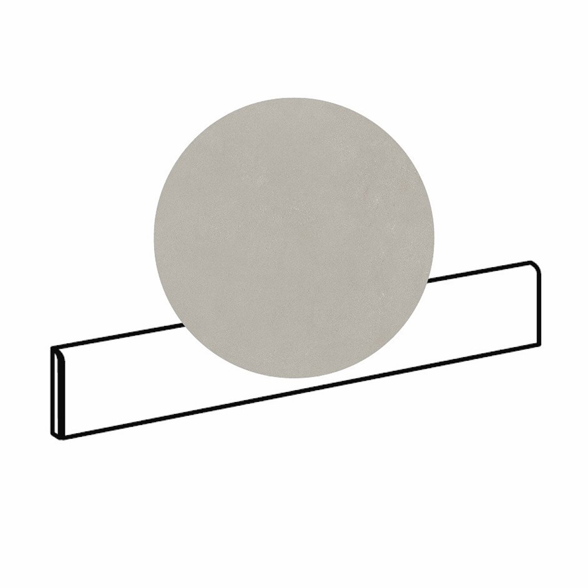 Pukkila Paris lasitettu jalkalista 5X60 04 Grey tasapintainen matta keskitumma harmaa betoni