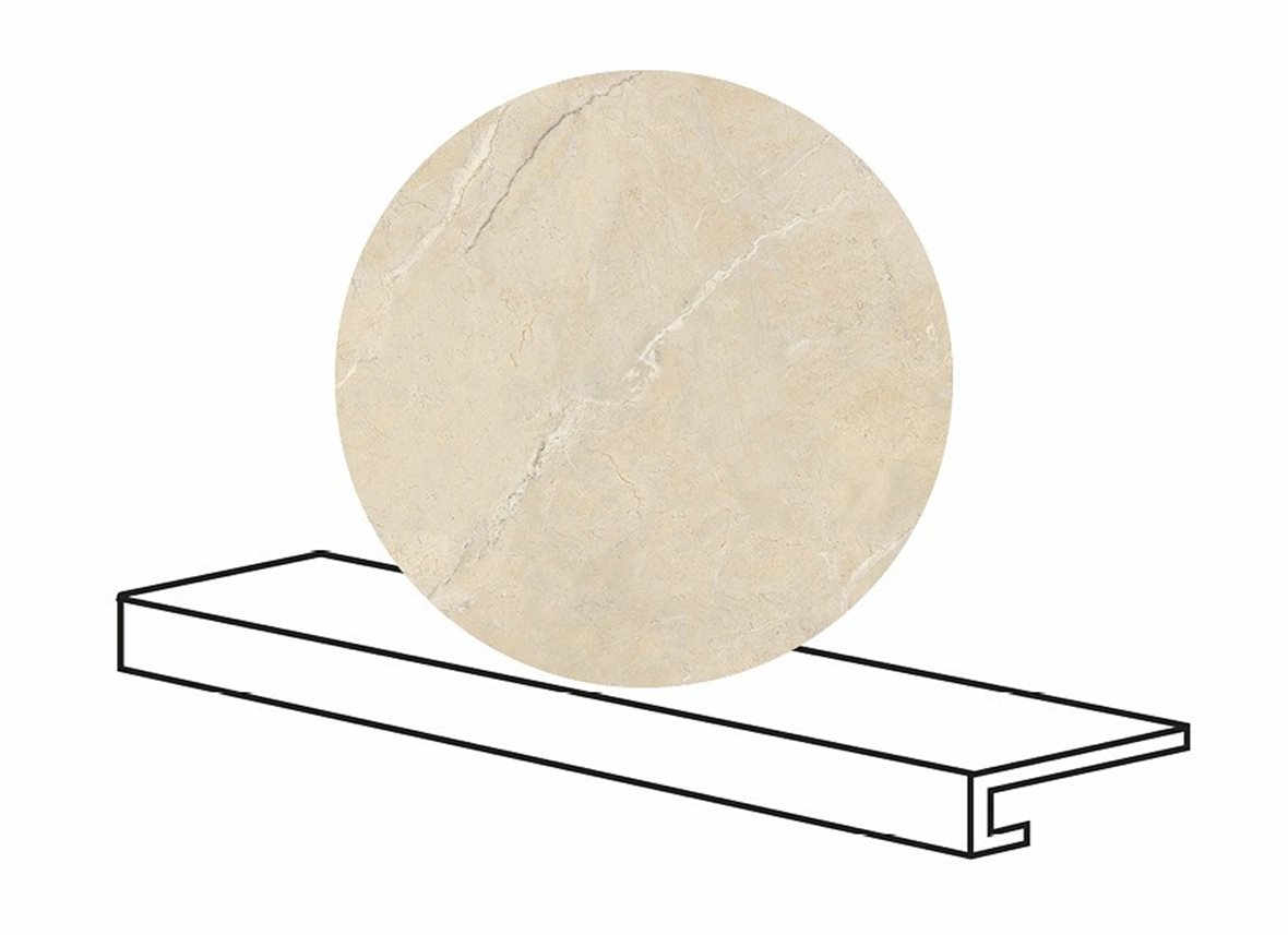 LPC Valeria lasitettu porraslaatta reunalla GR 33X120 04L Crema tasapintainen kiillotettu vaalea beige marmori