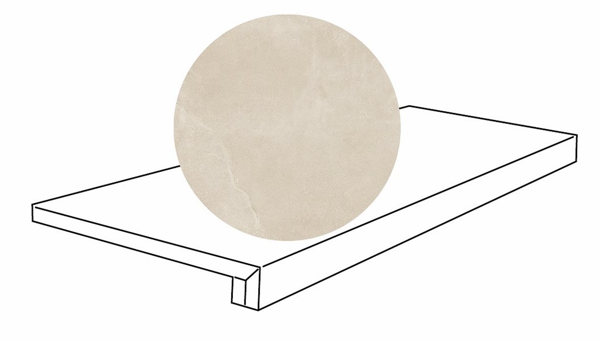 LPC Revolution REV Stone lasitettu porraslaatta reunalla 32,5X120 11 aavikko strukturoitu matta keskitumma beige kivi