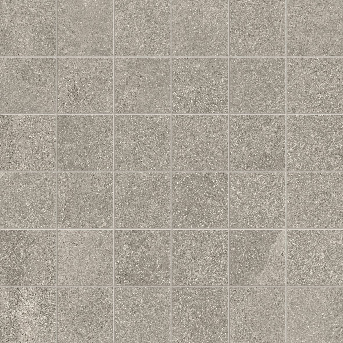 LPC Revolution REV Stone lasitettu porcelanato mosaiikki seinälaatta lattialaatta 4,8X4,8 04 betoni strukturoitu matta keskitumma harmaa kivi