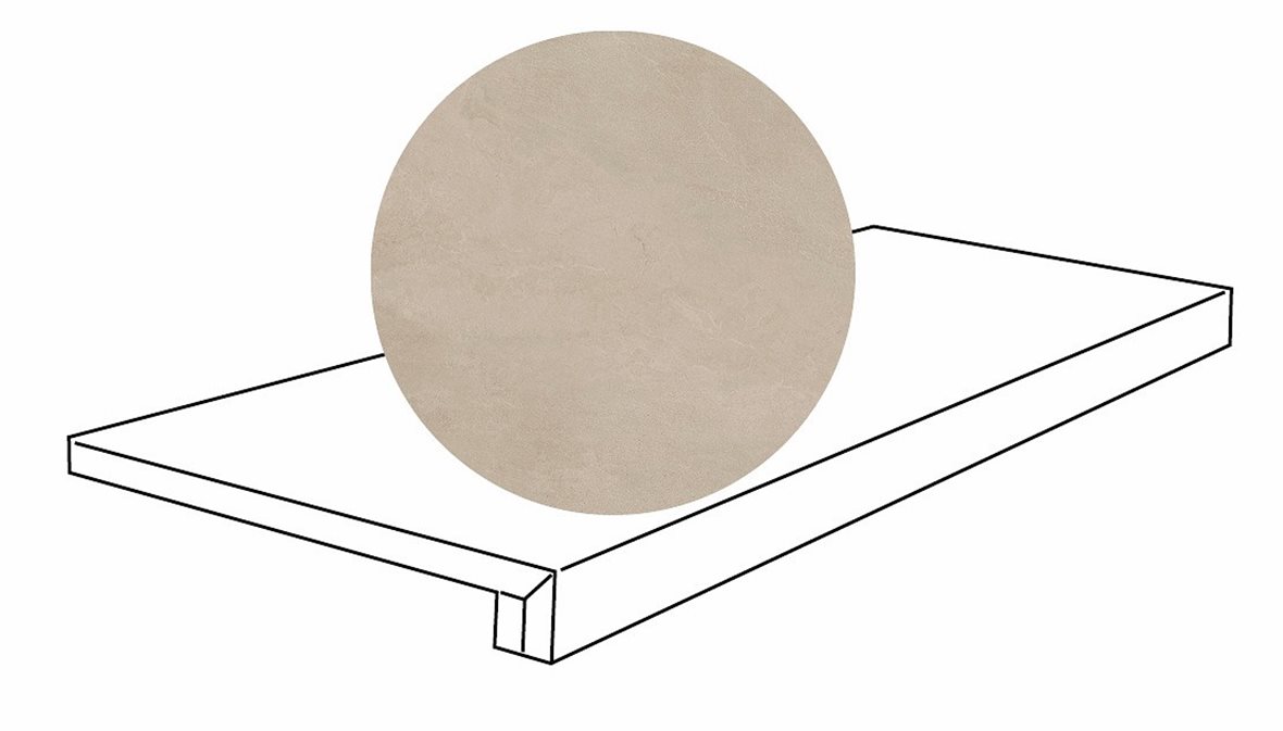 LPC Revolution REV Stone lasitettu porraslaatta reunalla 32,5X120 12 hiekka strukturoitu matta keskitumma beige kivi