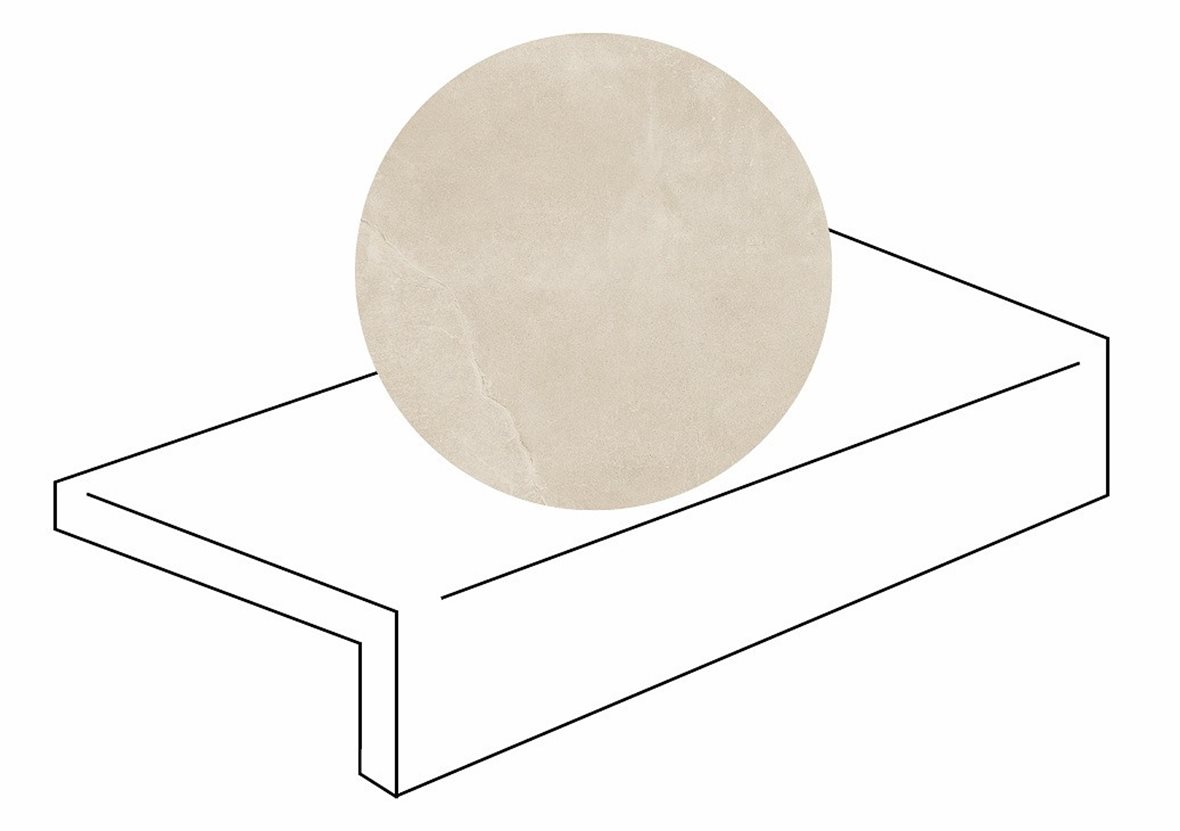 LPC Revolution REV Stone lasitettu porraslaatta reunalla 30X90X2 R11 aavikko karhennettu matta keskitumma beige kivi