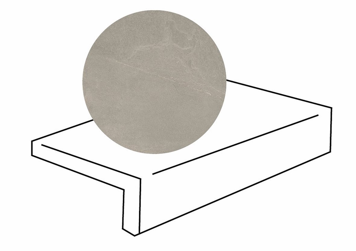 LPC Revolution REV Stone lasitettu porraslaatta reunalla 30X60X2 R04 betoni karhennettu matta keskitumma harmaa kivi