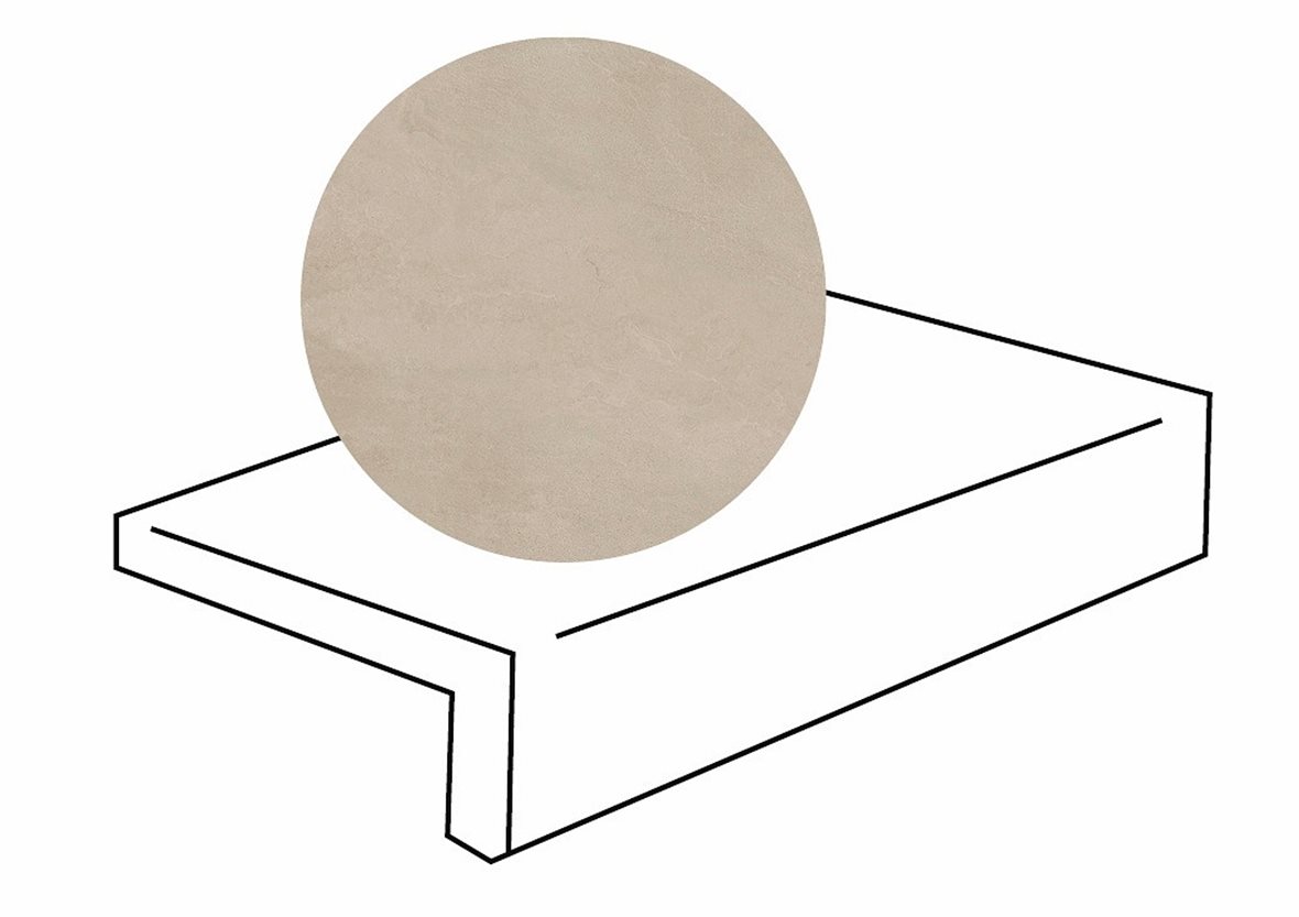 LPC Revolution REV Stone lasitettu porraslaatta reunalla 30X60X2 R12 hiekka karhennettu matta keskitumma beige kivi