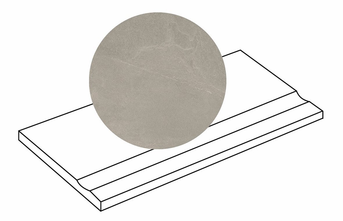 LPC Revolution REV Stone lasitettu porraslaatta liukuesteuralla 30X60X2 R04 betoni karhennettu matta keskitumma harmaa kivi