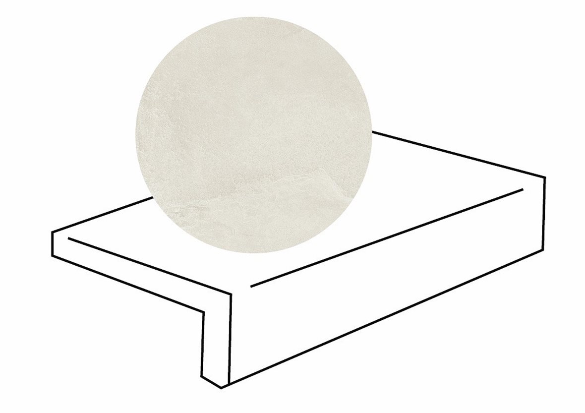 LPC Revolution REV Stone lasitettu porraslaatta reunalla 30X60X2 R10 jää karhennettu matta vaalea valkoinen kivi