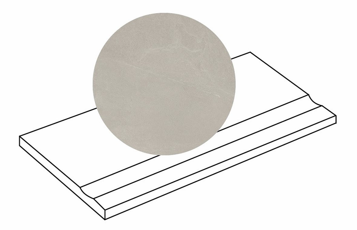 LPC Revolution REV Stone lasitettu porraslaatta liukuesteuralla 30X60X2 R01 tuhka karhennettu matta keskitumma harmaa kivi