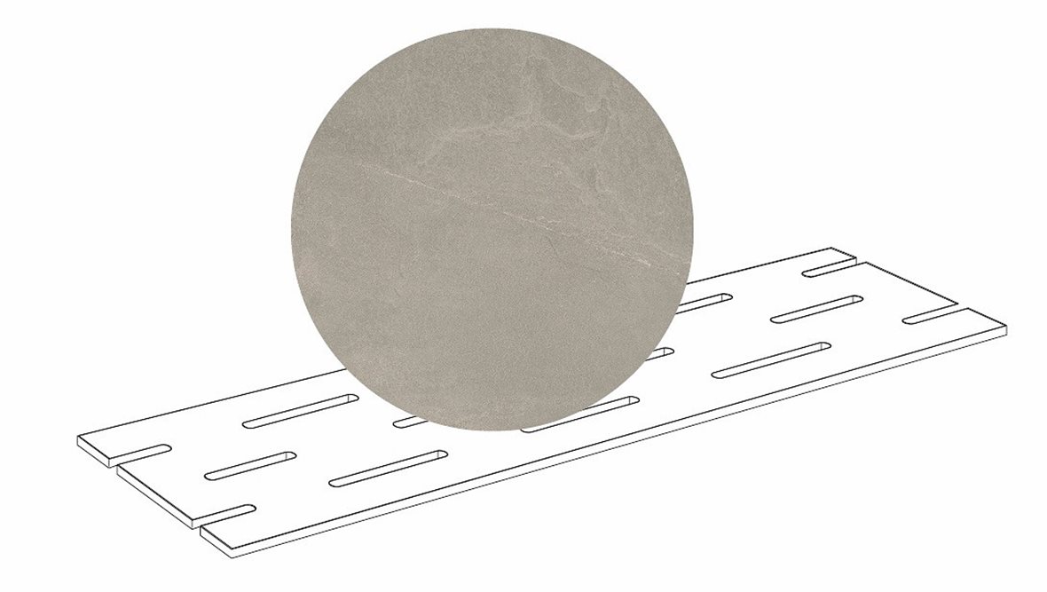 LPC Revolution REV Stone lasitettu loiskekourun ritilä 20X60X2 R04 betoni karhennettu matta keskitumma harmaa kivi