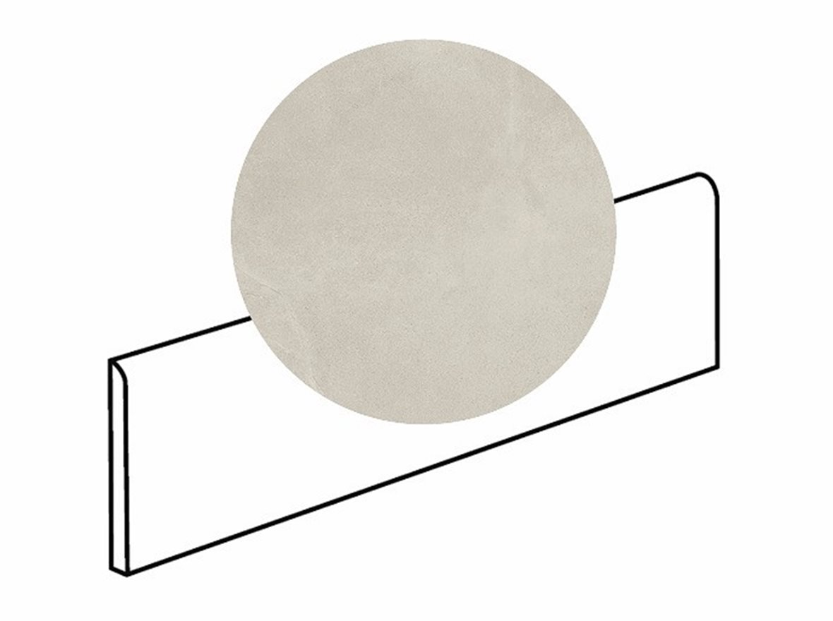 LPC Revolution REV Stone lasitettu jalkalista 6X60 02 kalkki strukturoitu matta vaalea valkoinen kivi