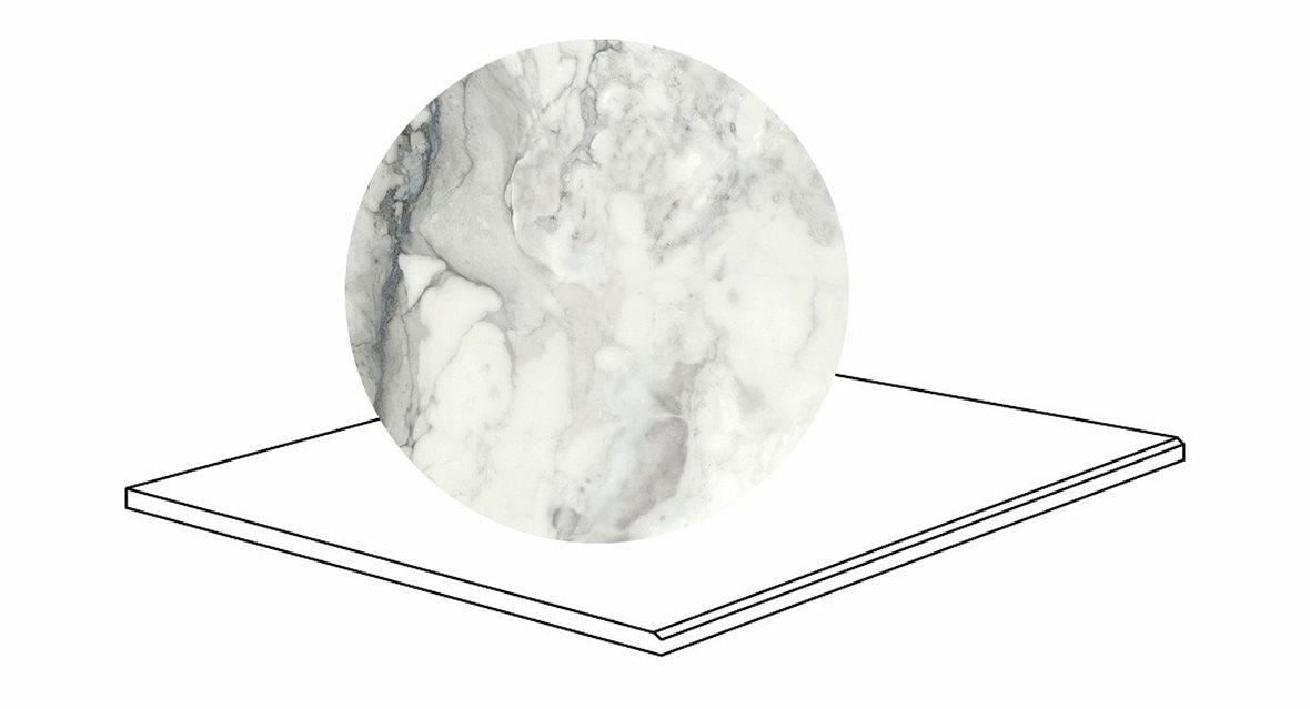 LPC Odyssey lasitettu porraslaatta kiillotettu reuna 90X90X2 R13 Luminous karhennettu matta vaalea valkoinen kivi