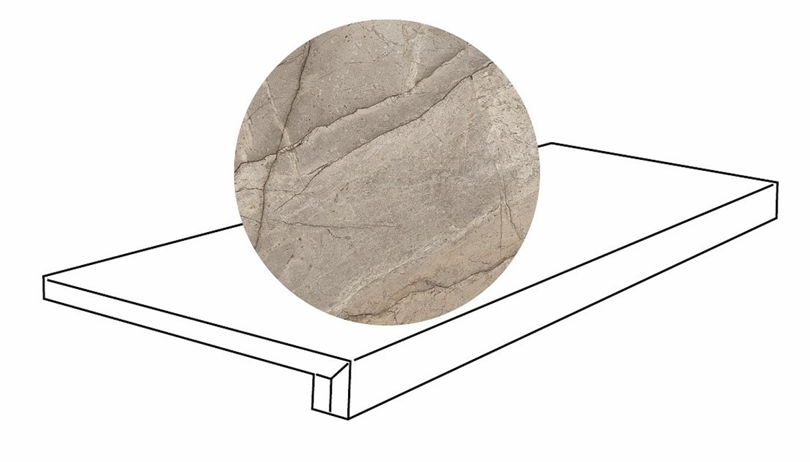 LPC Odyssey lasitettu porraslaatta G 32,5X120 10S River tasapintainen satiini keskitumma beige kivi