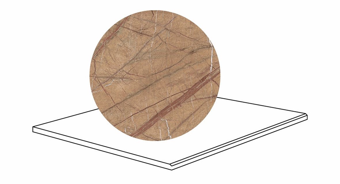 LPC Odyssey lasitettu porraslaatta kiillotettu reuna 90X90X2 R11 Terra karhennettu matta keskitumma oranssi kivi