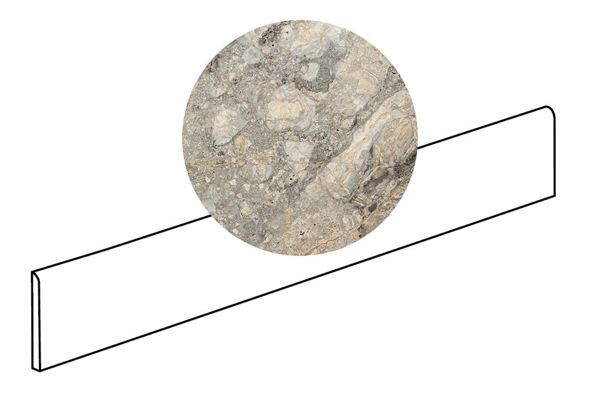 LPC Odyssey lasitettu jalkalista 6X120 12S Rock tasapintainen satiini keskitumma harmaa kivi