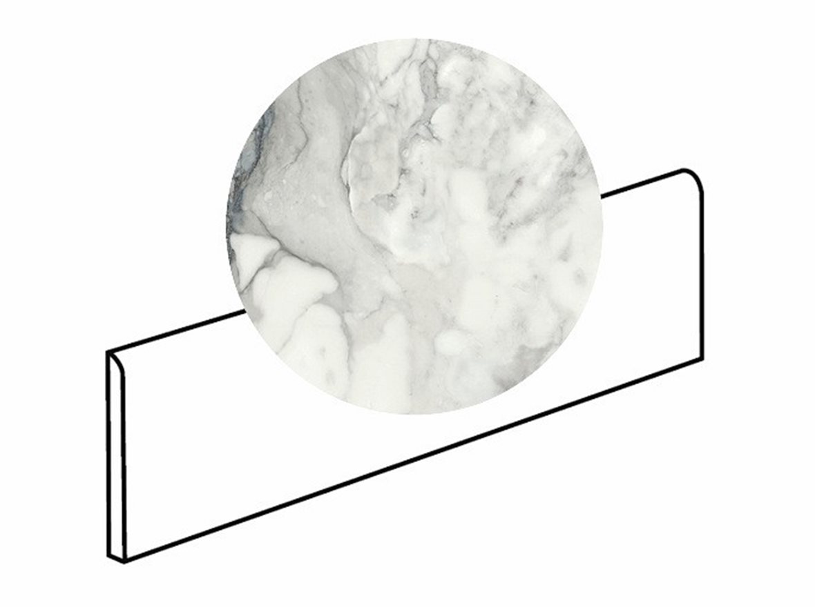 LPC Odyssey lasitettu jalkalista 6X60 13S Luminous tasapintainen satiini vaalea valkoinen kivi