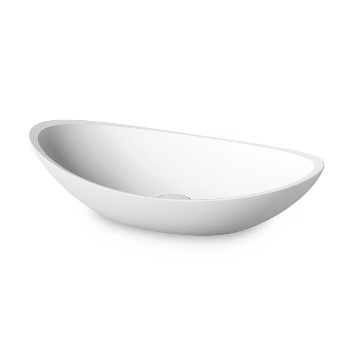 PAA Felice malja-allas 69X37,5X15,8 cm mattavalkoinen kivikomposiitti matta valkoinen