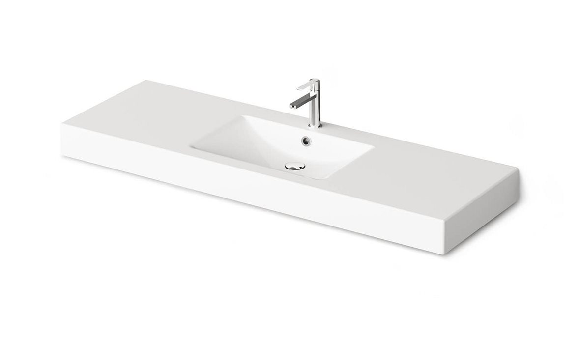 PAA Step seinään tai tason päälle asennettava pesuallas 150X49X11 cm valinnainen väri valumarmori kiiltävä valinnainen väri