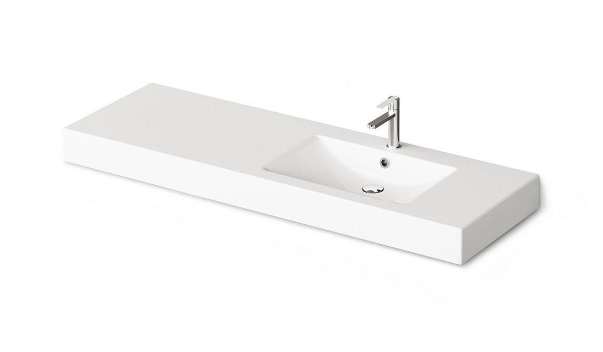 PAA Step seinään tai tason päälle asennettava pesuallas 150X49X11 cm valinnainen väri valumarmori kulho oikealla kiiltävä valinnainen väri