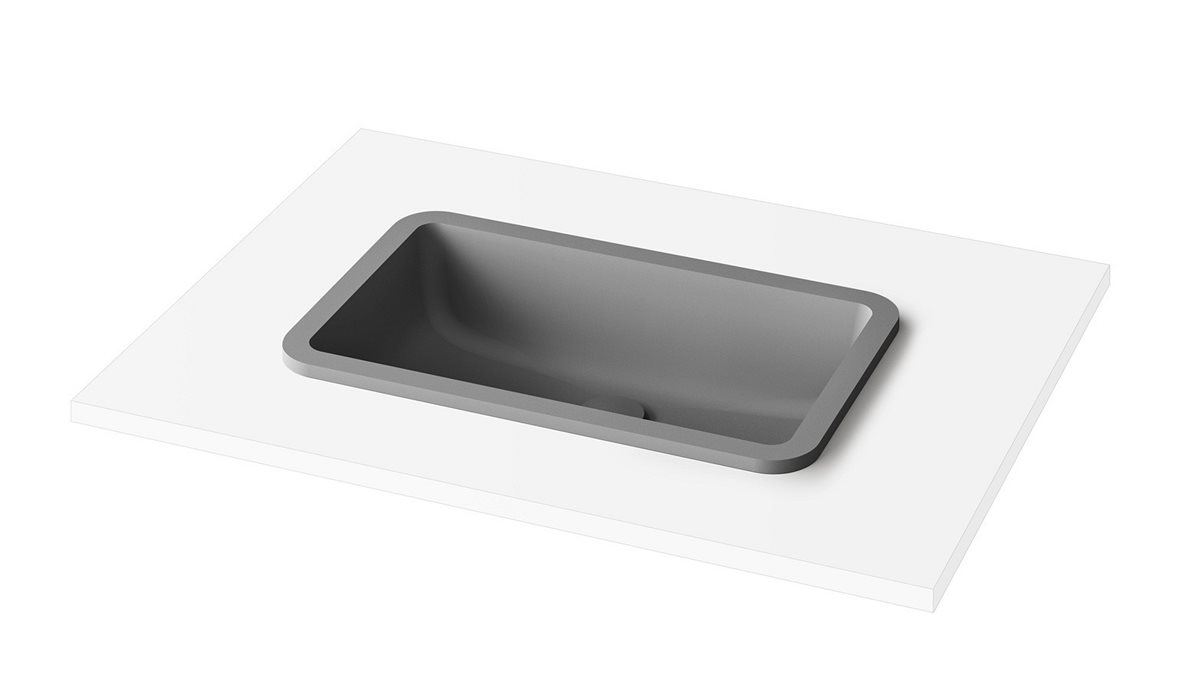 PAA Opus tasoon upotettava pesuallas 52X32X13 cm mattaharmaa kivikomposiitti matta harmaa