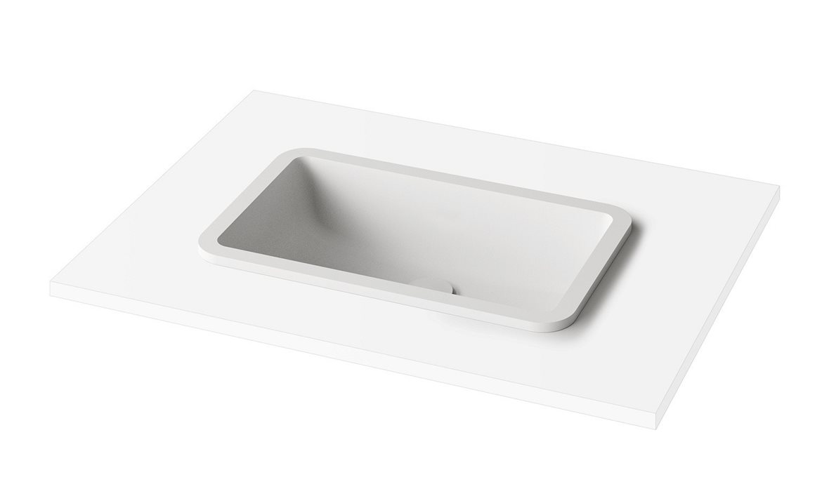 PAA Opus tasoon upotettava pesuallas 52X32X13 cm mattavalkoinen kivikomposiitti matta valkoinen