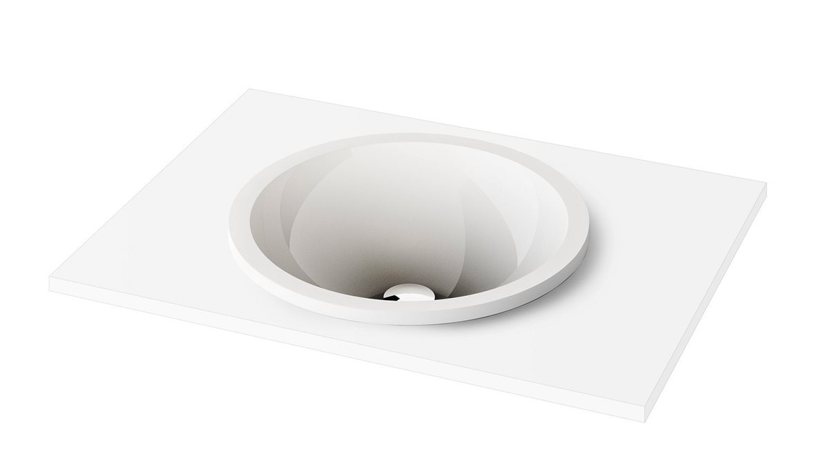 PAA Round tasoon upotettava pesuallas 44X44X14 cm valinnainen väri valumarmori kiiltävä valinnainen väri