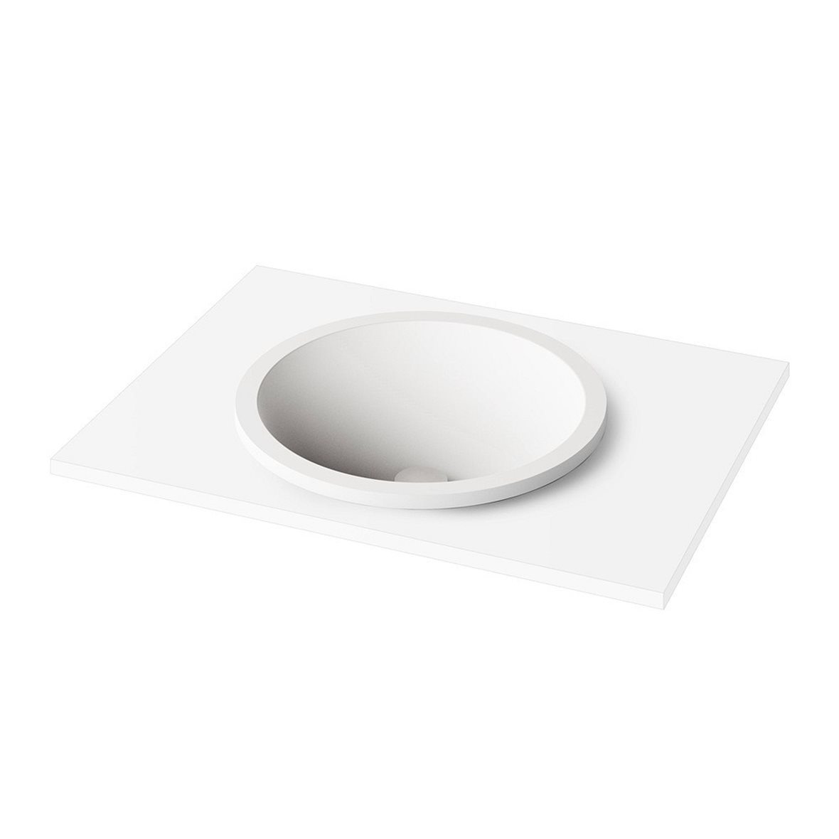 PAA Round tasoon upotettava pesuallas 44X44X14 cm mattavalkoinen kivikomposiitti matta valkoinen