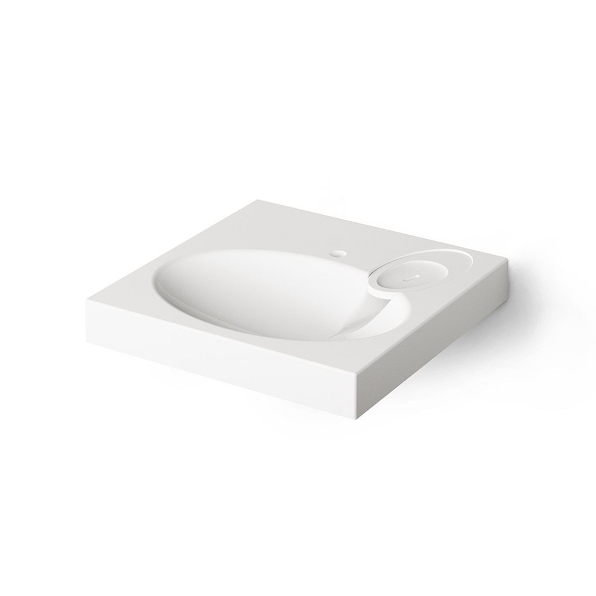 PAA Claro pesuallas tason päälle 60X60X9 cm kiiltävä valkoinen valumarmori kiiltävä valkoinen