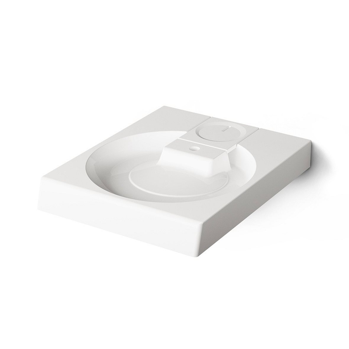 PAA Claro pesuallas tason päälle 60X75X10 cm kiiltävä valkoinen valumarmori kiiltävä valkoinen