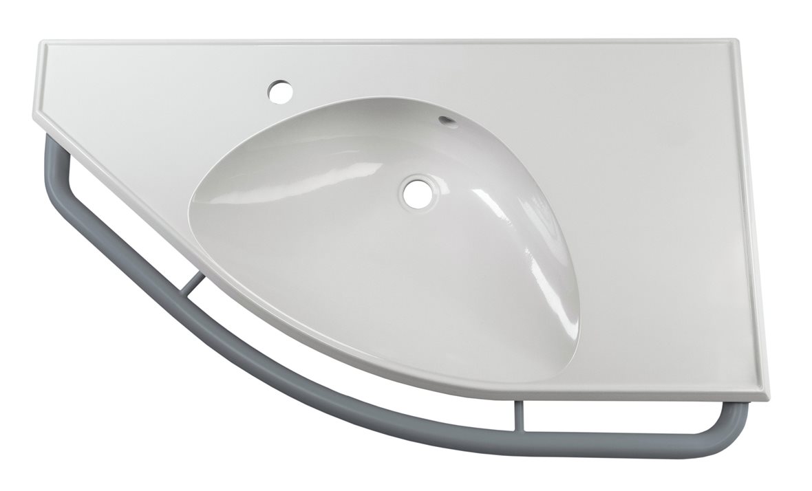 JMS-Tuote Elite seinään asennettava pesuallas tukikaiteella 100X56,7X15 cm harmaa/valkoinen valumarmori vasemmalla kulho vasemmalla antibakteerinen ha