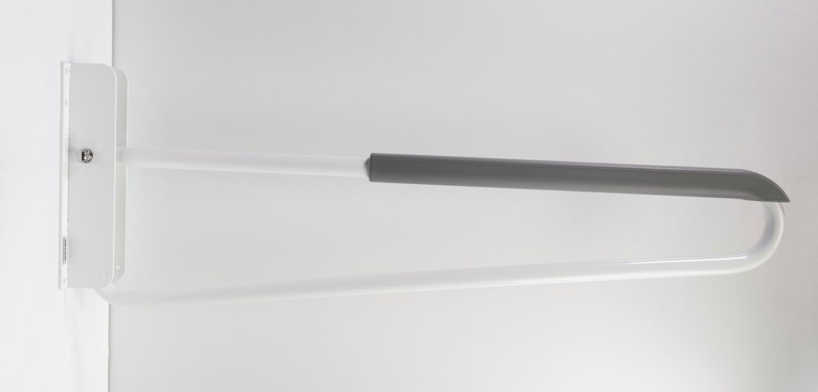 JMS-Tuote PRIME-WC-tukikaide 900mm, seinäkiinnikkeinen, harmaa päällyste antibakteerinen