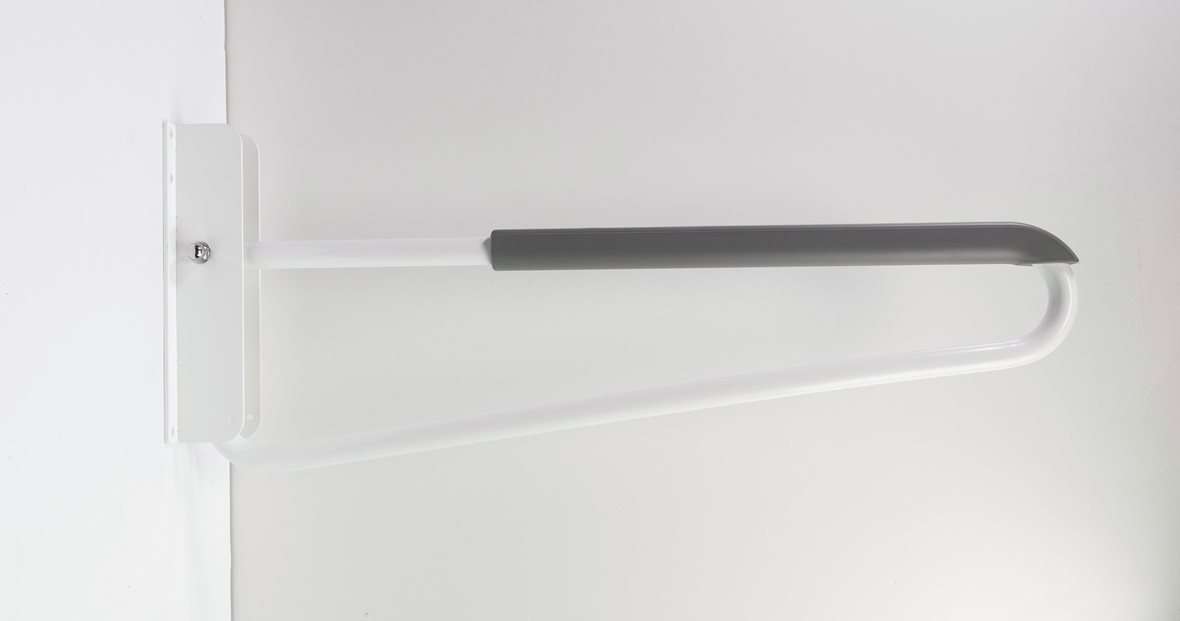 JMS-Tuote PRIME-WC-tukikaide 800mm, seinäkiinnikkeinen, harmaa päällyste antibakteerinen