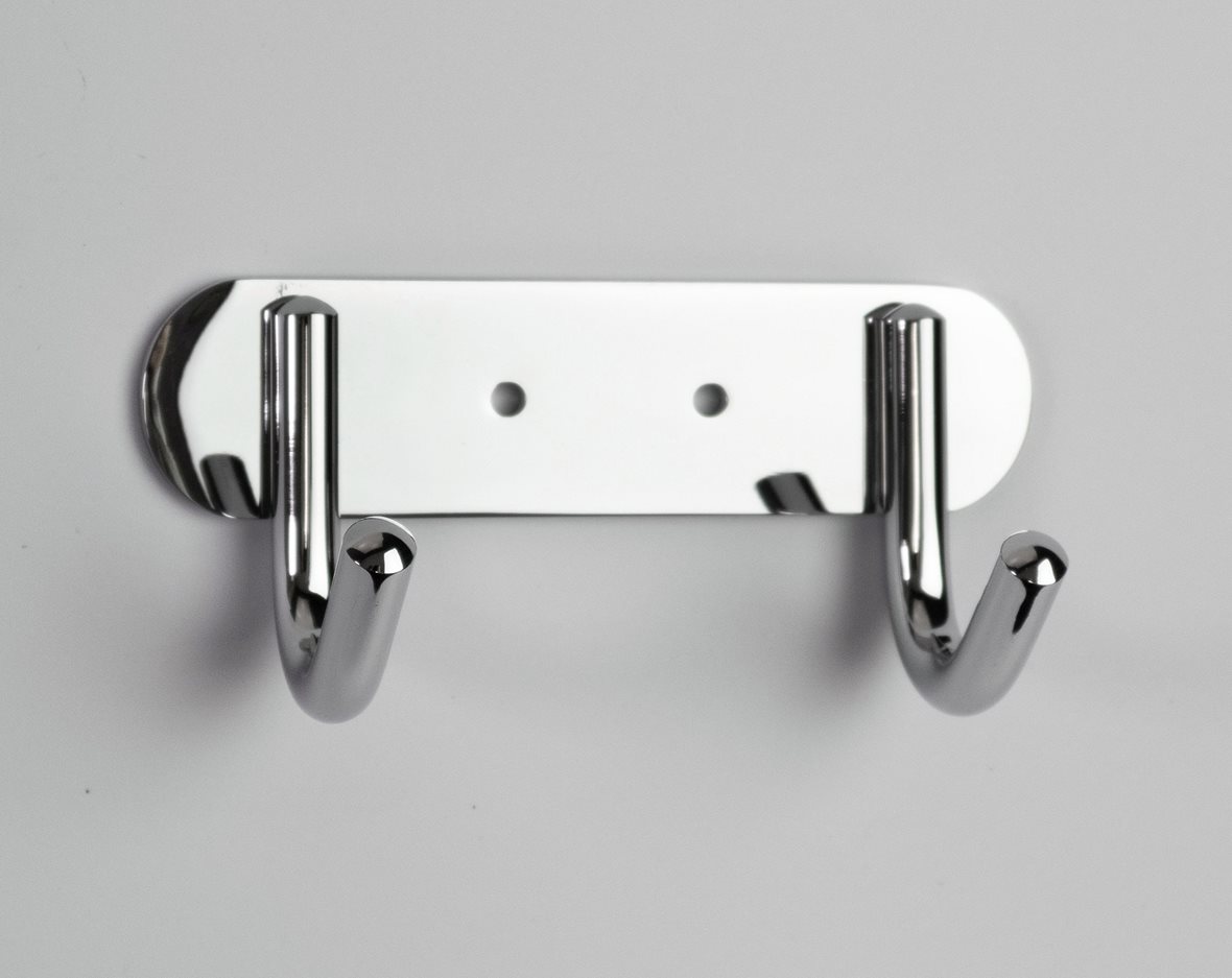 JMS-Tuote Koukusto L, 2-koukkuinen, messinkikromattu, L 100mm