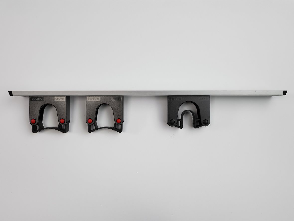 Toolflex 555 välinetelinekisko 3 pidikkeellä alumiini 500x55 mm