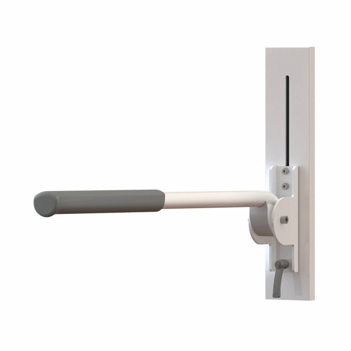 Liikkuva+ Premium WC-tukikaide 10,3x50x80 cm valkoinen/harmaa pikakorkeussäädettävä antibakteerinen 32 mm seinäkiinnikkeinen