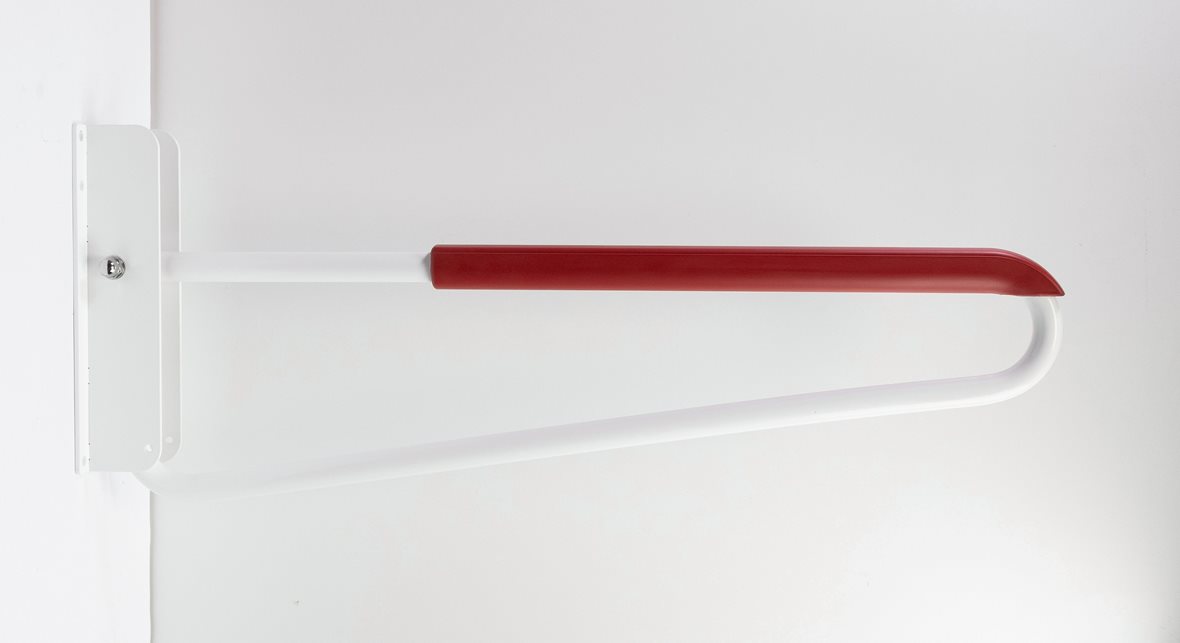 JMS-Tuote PRIME-WC-tukikaide 800mm, seinäkiinnikkeinen, punainen päällyste antibakteerinen