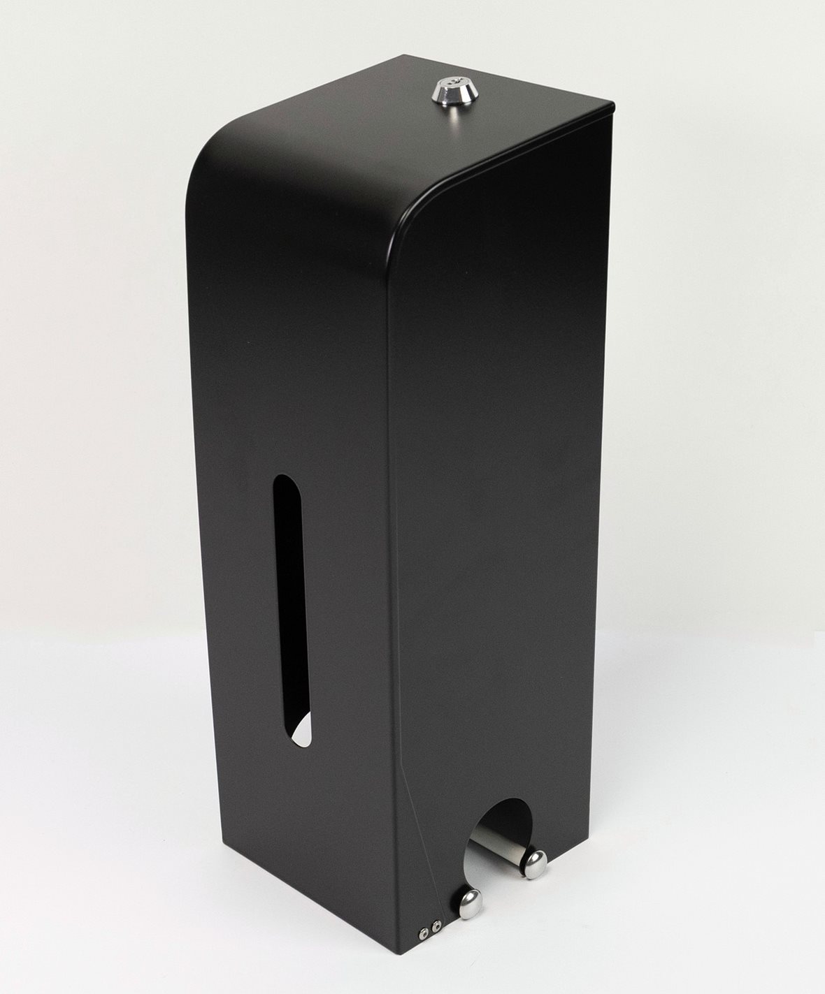 Liikkuva+ WC-paperiteline 13x39,5x13 cm musta teräs lukittava kolmelle rullalle