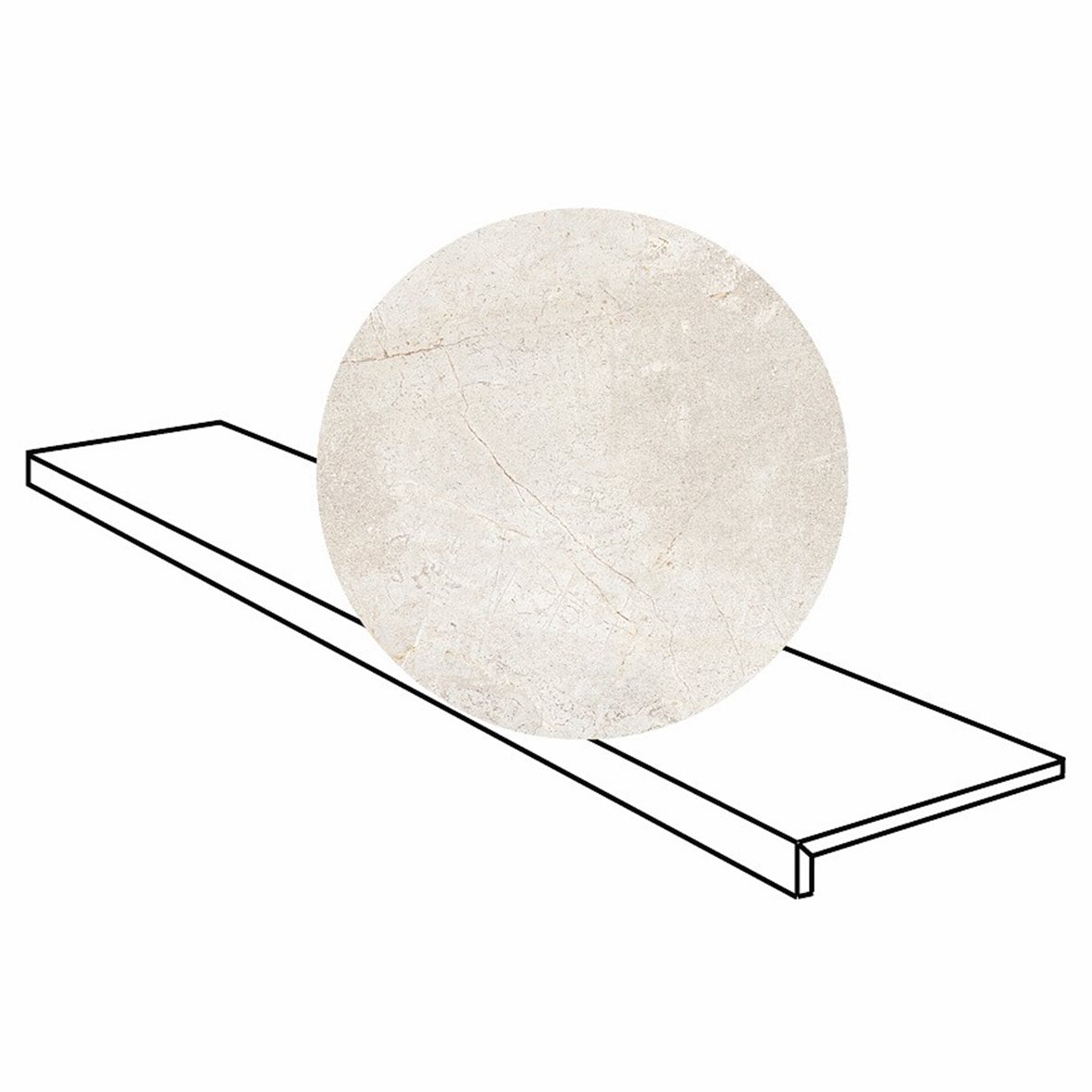 LPC Stone Soul lasitettu porraslaatta reunalaatta 30X120 04 Bone tasapintainen matta CR vaalea valkoinen kivi