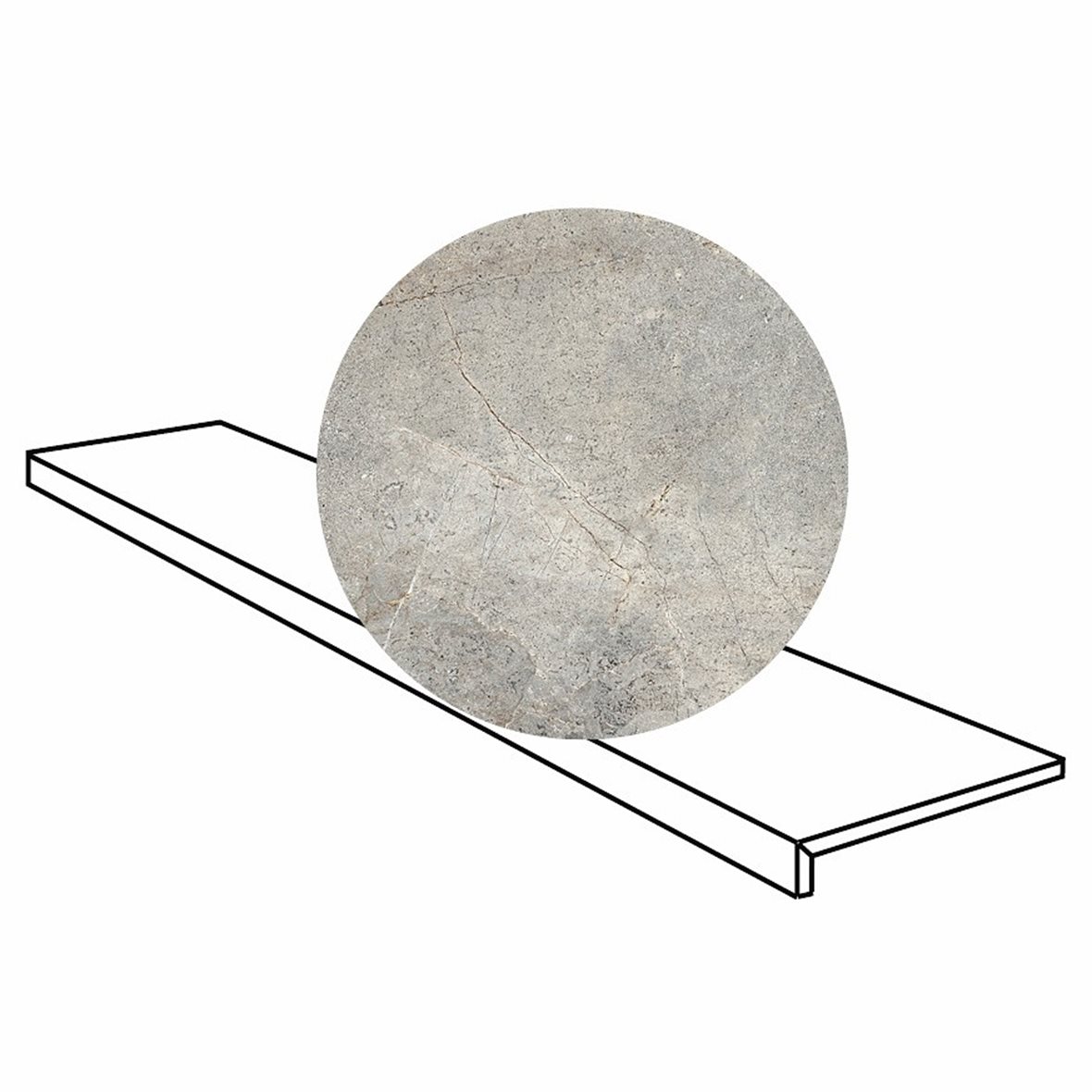 LPC Stone Soul lasitettu porraslaatta reunalaatta 30X120 03 Grey tasapintainen matta CR keskitumma harmaa kivi