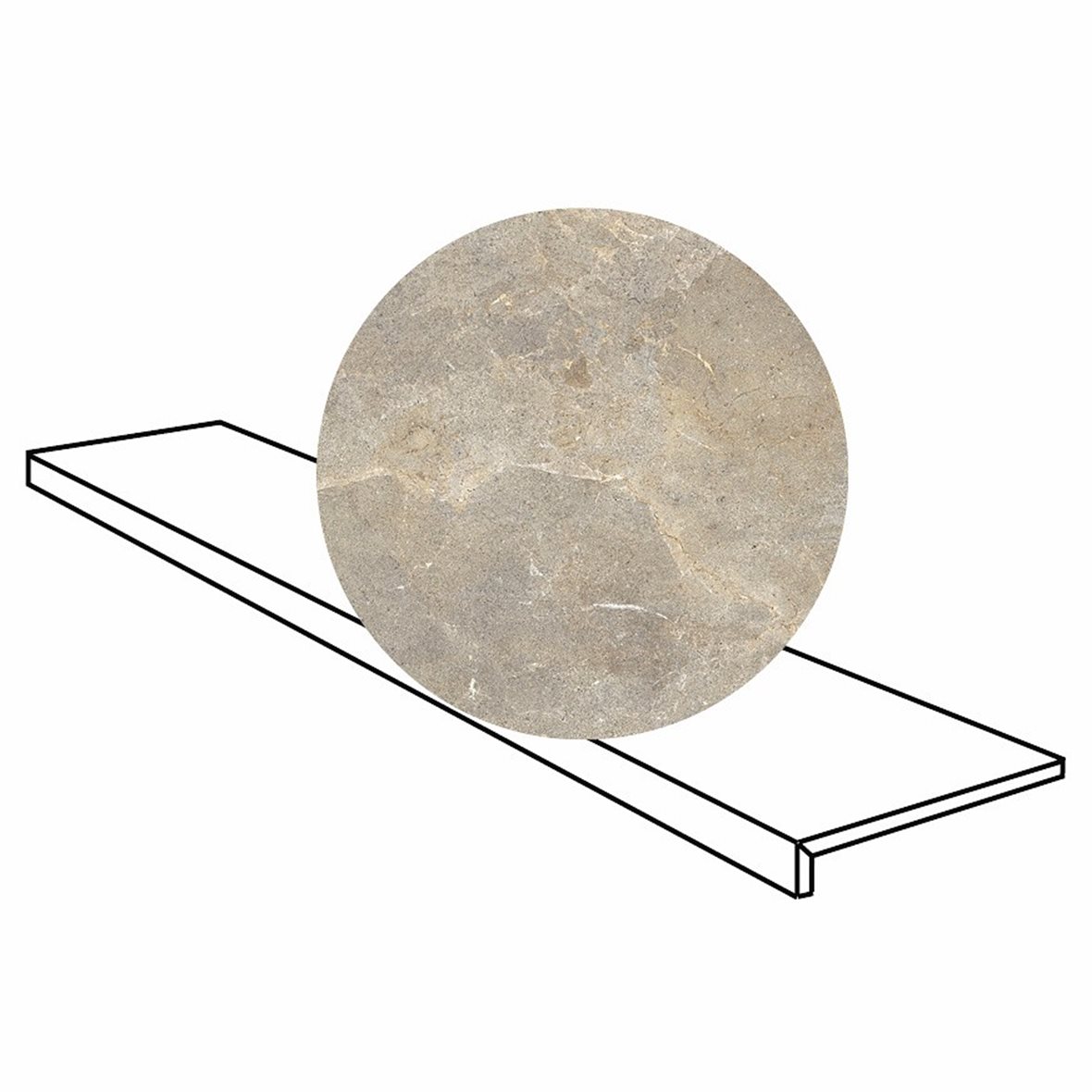 LPC Stone Soul lasitettu porraslaatta reunalaatta 30X120 01 Smoke tasapintainen matta CR keskitumma ruskea kivi