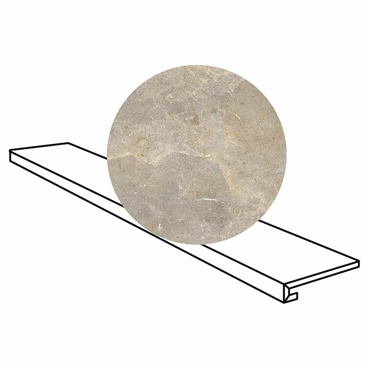 LPC Stone Soul lasitettu porraslaatta reunalaatta 30X120 01 Smoke tasapintainen matta GR keskitumma ruskea kivi