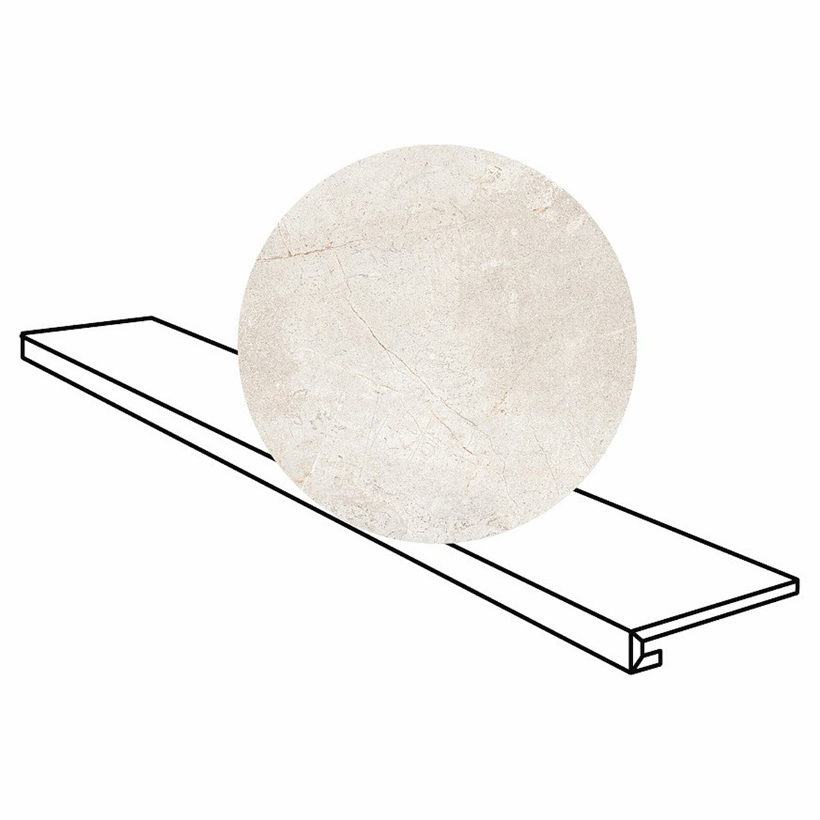 LPC Stone Soul lasitettu porraslaatta reunalaatta 30X120 04 Bone tasapintainen matta GR vaalea valkoinen kivi