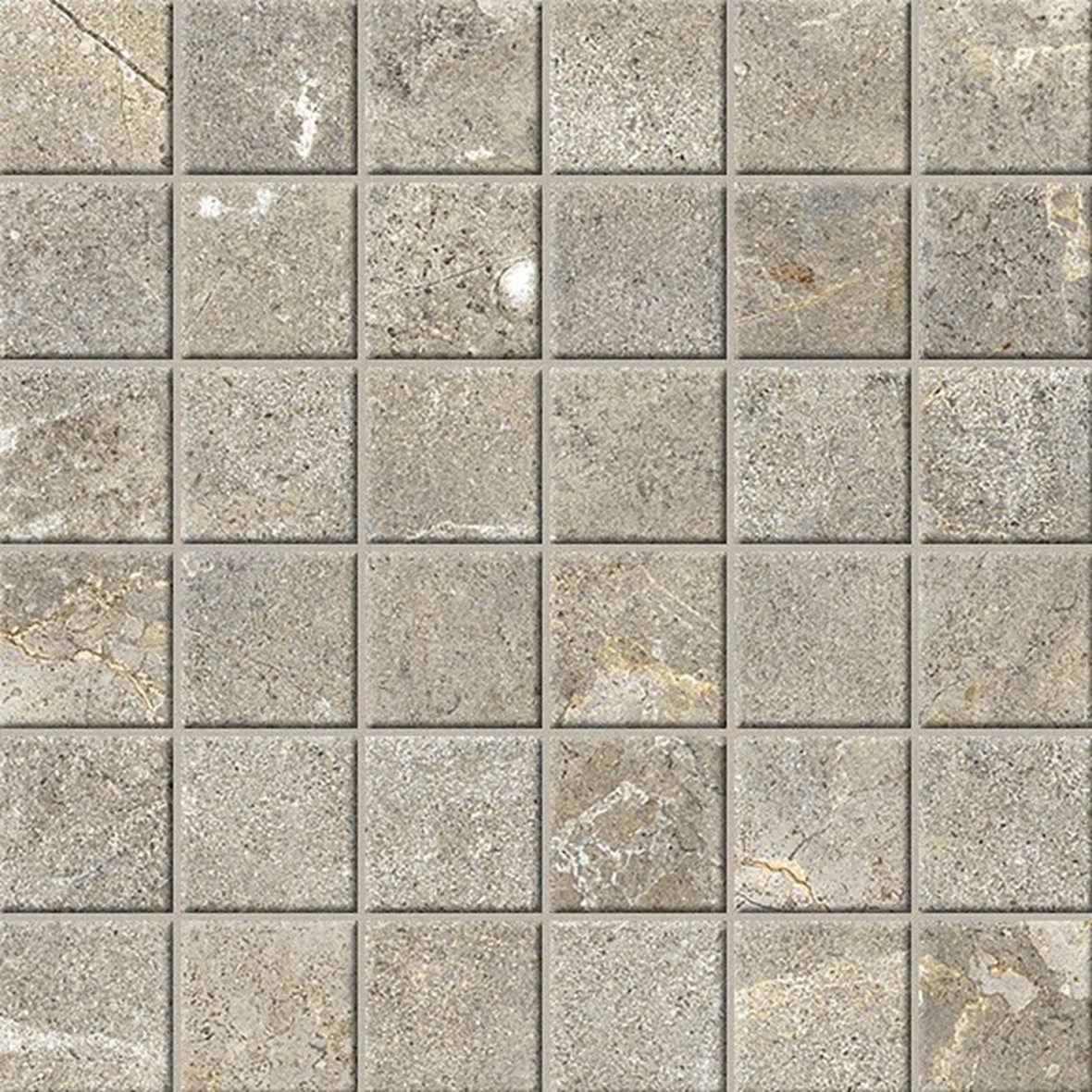 LPC Stone Soul lasitettu porcelanato mosaiikki seinälaatta lattialaatta 4,8X4,8 01 Smoke tasapintainen matta keskitumma ruskea kivi