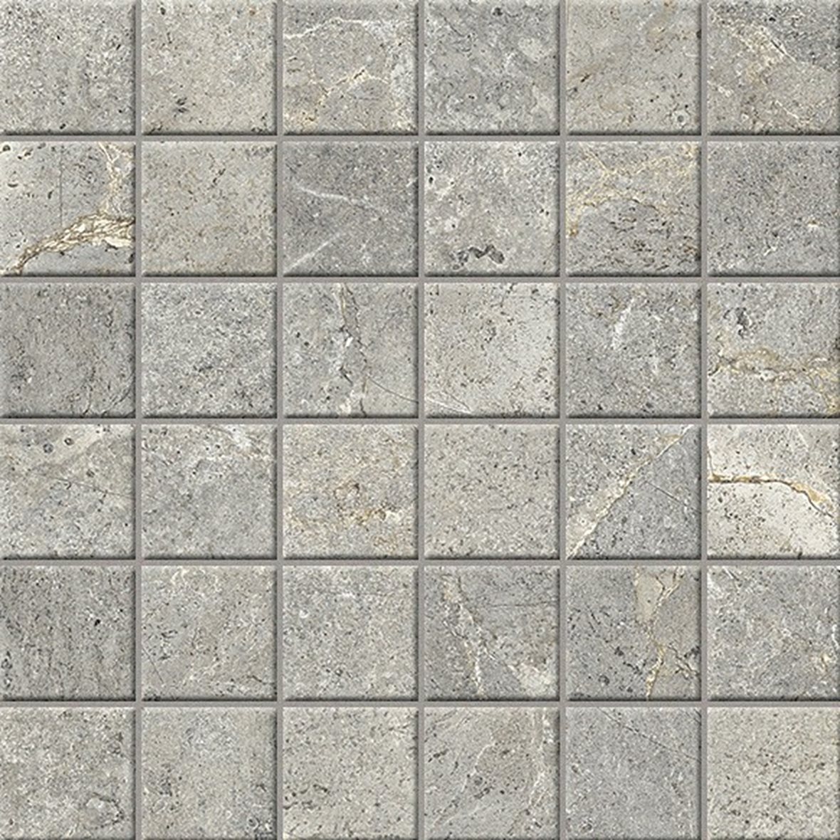 LPC Stone Soul lasitettu porcelanato mosaiikki seinälaatta lattialaatta 4,8X4,8 03 Grey tasapintainen matta keskitumma harmaa kivi