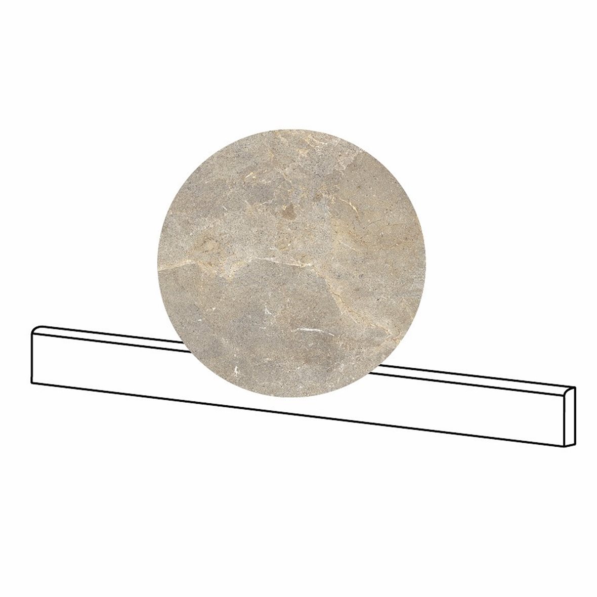 LPC Stone Soul lasitettu jalkalista 6,5X100 01 Smoke tasapintainen matta keskitumma ruskea kivi