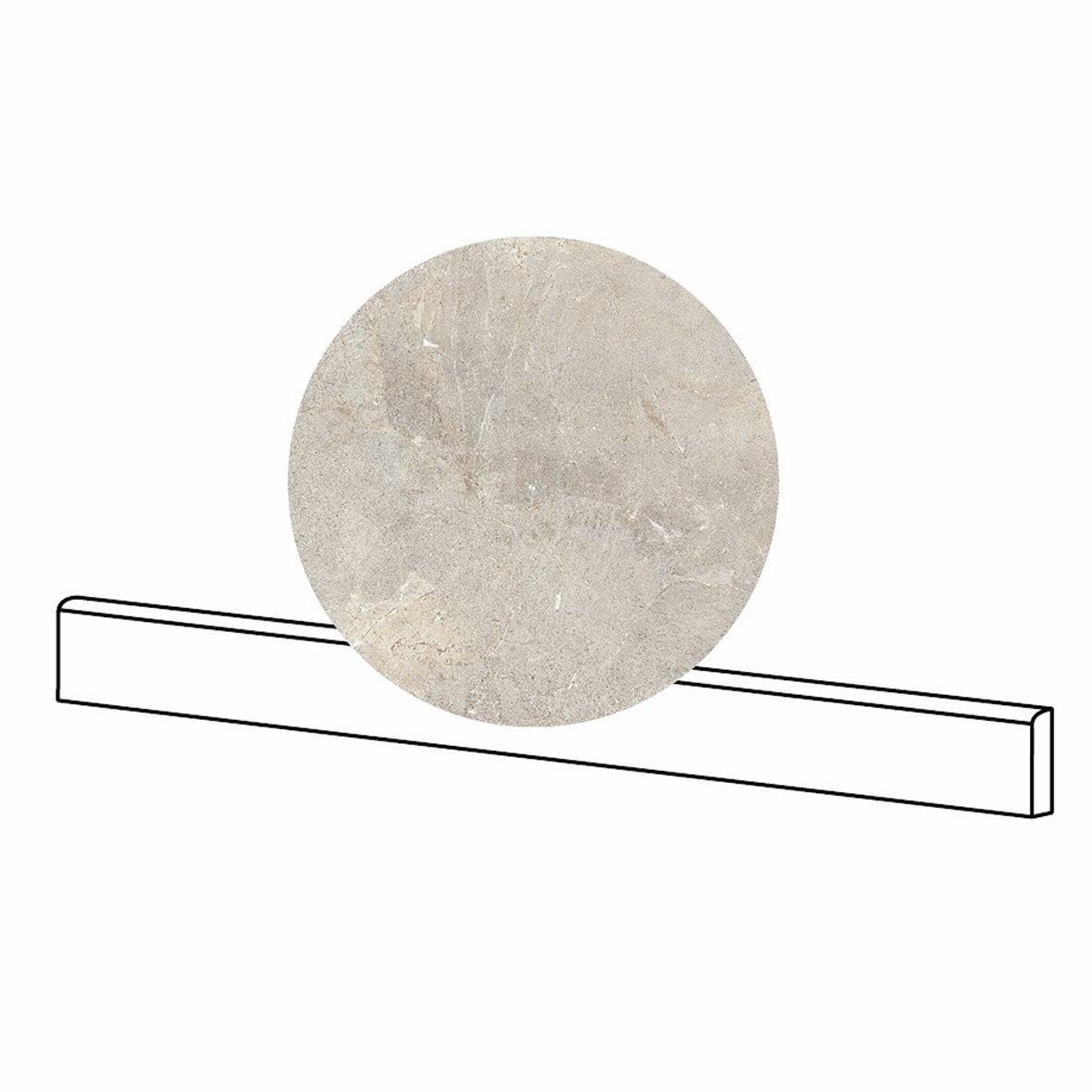 LPC Stone Soul lasitettu jalkalista 6,5X100 02 Sand tasapintainen matta vaalea beige kivi